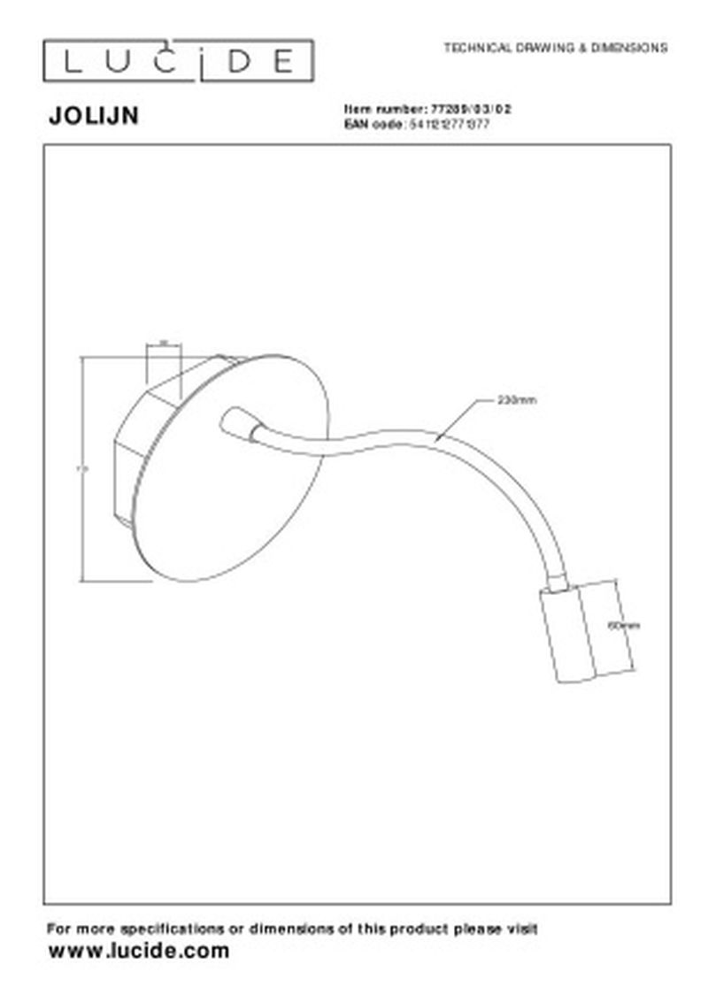 Lucide JOLIJN - Nástenné bodové svietidlo - Ø 11 cm - LED - matné zlato / mosadz